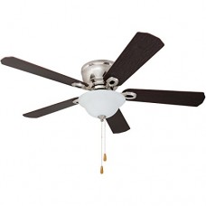 Prominence Home 80031-01 Woodmere Low-Profile Hugger Ceiling Fan with LED Bowl  52 inches  Brushed Nickel - B006RLWAGS